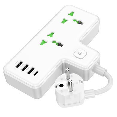 Купити Мережевий подовжувач HOCO AC11A Voyage 2-position expansion socket(1C3A) (8.5 cm) White