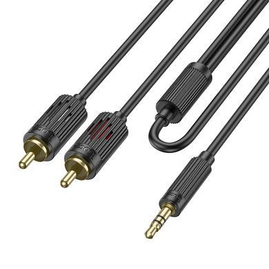 Купити Аудиокабель HOCO UPA28 3.5 double lotus RCA audio cable Black
