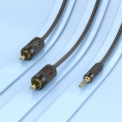 Купити Аудиокабель HOCO UPA28 3.5 double lotus RCA audio cable Black