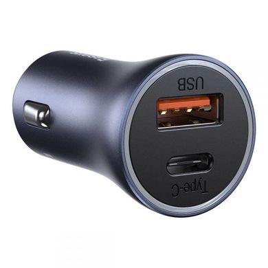 Купити Автомобильное зарядное устройство Baseus Golden Contactor Pro USB-A/Type-C Blue