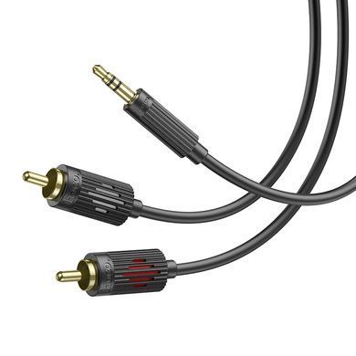 Купити Аудиокабель HOCO UPA28 3.5 double lotus RCA audio cable Black