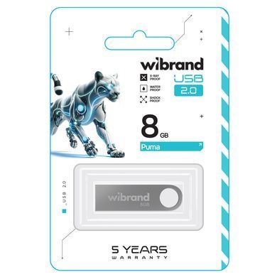 Купити Флеш-накопитель Wibrand USB 2.0 Puma 8Gb Silver