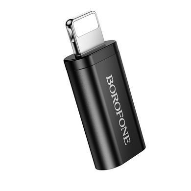 Купити Адаптер BOROFONE BV26A iP male to Type-C female USB2.0 adapter Black