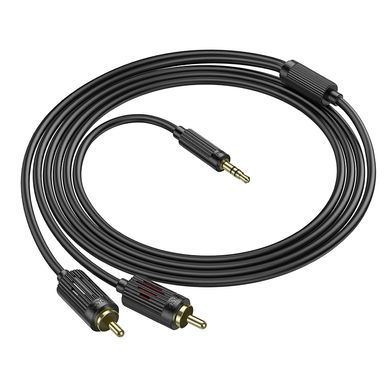 Купити Аудиокабель HOCO UPA28 3.5 double lotus RCA audio cable Black