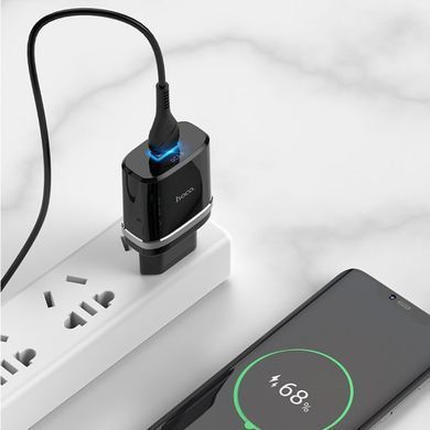 Купити Мережевий зарядний пристрій HOCO C12Q Smart QC3.0 charger set(Type-C) 18W Black