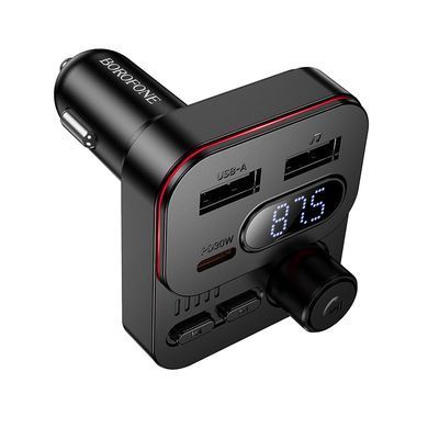 Купити АЗП з FM-модулятором BOROFONE BC61 Ocean 45W(1A1C) car BT FM transmitter Black
