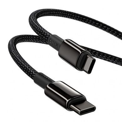 Купити Кабель Baseus Tungsten Gold Fast Charging Data Cable Type-C to Type-C 100W 1m Black