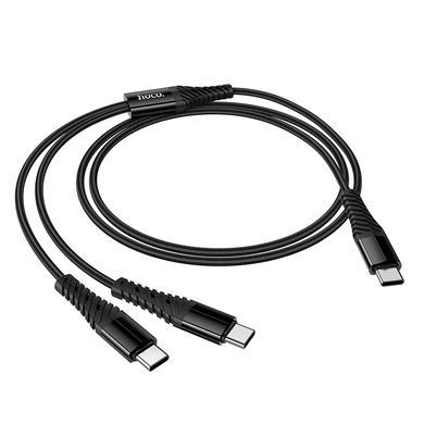 Купити Кабель HOCO X123 Victory 2-in-1 charging cable(C to C+C) Black
