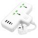 Мережевий подовжувач HOCO AC11A Voyage 2-position expansion socket(1C3A) (8.5 cm) White