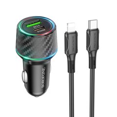Купити Автомобільний зарядний пристрій Borofone BZ21 charger set(C to iP) USB-A/Type-C Black