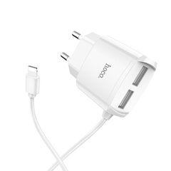 Купити Мережевий зарядний пристрій Hoco C59A Mega joy double port charger for iP White