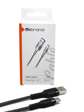 Купити Кабель Mibrand MI-13 USB Type-C 2A 1m Black-Gray