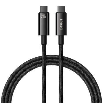 Купити Кабель Baseus Tungsten Gold Fast Charging Data Cable Type-C to Type-C 240W 2m Black