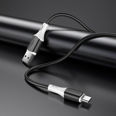 Купити Кабель BOROFONE BX79 USB to Type-C 3A, 1m, силикон, силиконовые разъемы, Черный