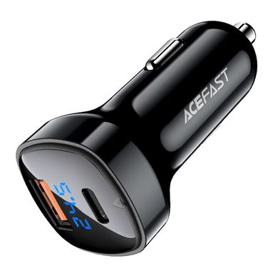 Купити Автомобильное зарядное устройство ACEFAST B4 digital display 66W(USB-C+USB-A) dual port car charger USB-A/Type-C Black