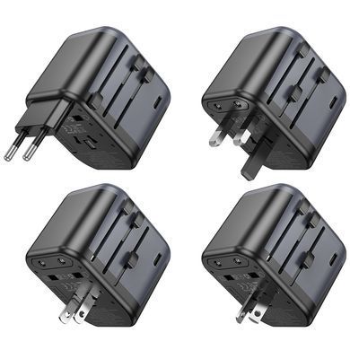 Купити Мережевий зарядний пристрій BOROFONE BAC12 Leader 3-port(1C2A) universal conversion charger Black