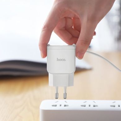 Купити Сетевое зарядное устройство Hoco C59A Mega joy double port charger for iP White