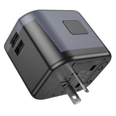 Купити Мережевий зарядний пристрій BOROFONE BAC12 Leader 3-port(1C2A) universal conversion charger Black