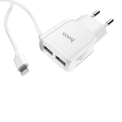 Купити Сетевое зарядное устройство Hoco C59A Mega joy double port charger for iP White