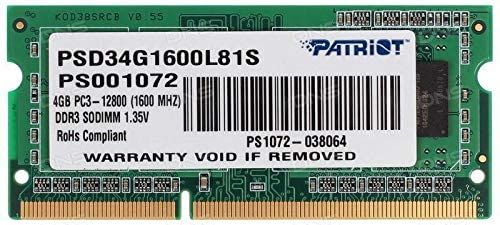 Купити Оперативная память Patriot DDR3L SL 4GB 1600 MHz CL11 SODIMM 1