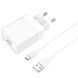 Сетевой зарядное устройство BOROFONE BA47A Mighty speed single port QC3.0 3A + Micro-USB cable 18W White