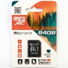 Купити Карта памяти Mibrand microSDXC 64GB Class 10 UHS-I