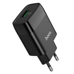 Купити Сетевое зарядное устройство Hoco C72Q Glorious single port QC3.0 Black