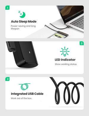 Купити Зовнішня кишеня для накопичувача UGREEN CM321 USB-A to 2.5-Inch SATA Converter 50cm (UGR-70609)
