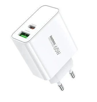 Купити Мережевий зарядний пристрій "REMAX Kiddy Series 65W A+C Fast Charger RP-U125" EU-White