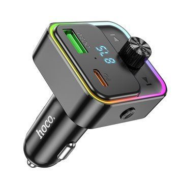 Купити АЗП з FM-модулятором HOCO E81 Fantasy PD30W+QC3.0 car BT FM transmitter Black