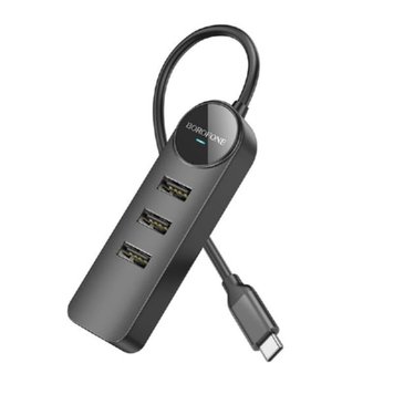 Купити Адаптер Borofone DH6 Erudite 4-in-1 Type-C to 3xUSB2.0+RJ45 20 см Black