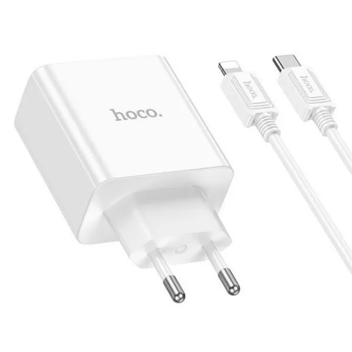 Купити Сетевое зарядное устройство Hoco C108A charger set (C to iP) White
