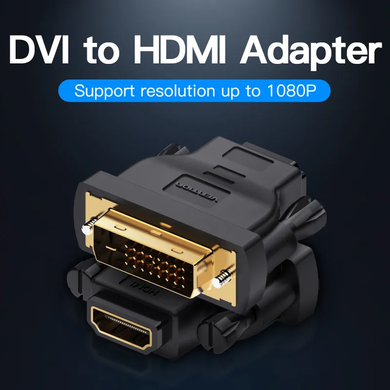 Купити Адаптер Vention DVI(24+1) Male to HDMI Female Black