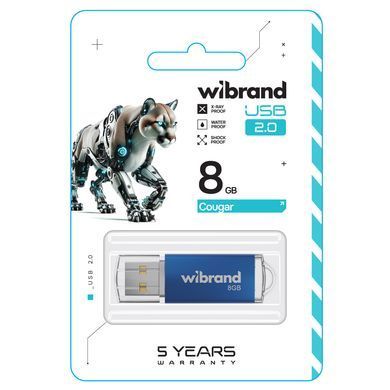 Купити Флеш-накопитель Wibrand USB 2.0 Cougar 8Gb Blue