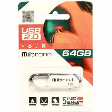 Купити Флеш-накопитель Mibrand Aligator USB2.0 64GB White