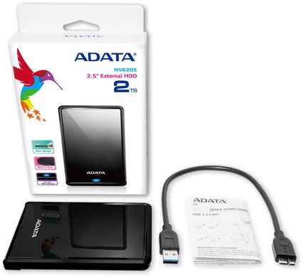 Купити Жесткий диск внешний A-DATA USB 3.2 Gen1 HV620S 2TB 2,5" Черный