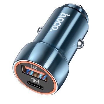 Купити Автомобільний зарядний пристрій HOCO Z46A Blue whale PD20W+QC3.0 car charger Sapphire Blue