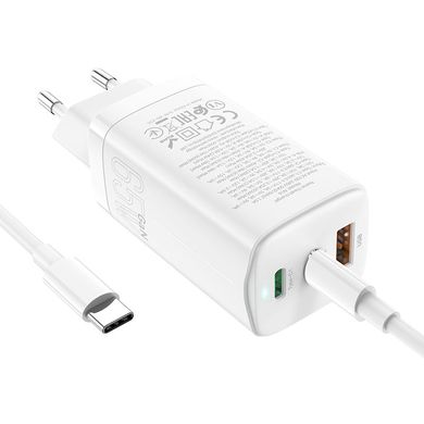 Купити Сетевое зарядное устройство Hoco N16 Scenery 65W three-port(2C1A) charger set(C to C) White