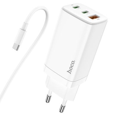 Купити Сетевое зарядное устройство Hoco N16 Scenery 65W three-port(2C1A) charger set(C to C) White