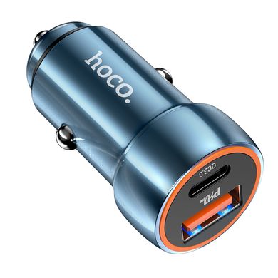 Купити Автомобильное зарядное устройство Hoco Z46A USB-A/Type-C Sapphire Blue