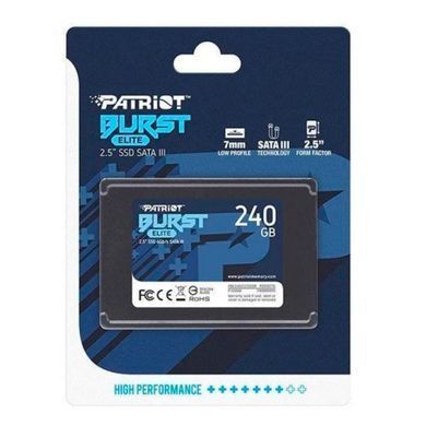 Купити Накопитель SSD Patriot Burst Elite 240GB 2.5" 7mm SATAIII TLC 3D 240GB 2.5" SATA III (6Gb/s) 3D TLC NAND