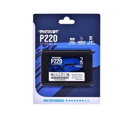 Купити Накопичувач SSD Patriot P220 2 ТВ 2.5" SATA III (6Gb/s) TLC