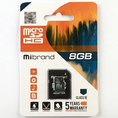 Купити Карта пам'яті Mibrand microSDHC 8GB Class 10