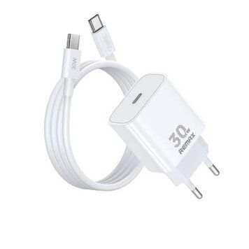 Купити Мережевий зарядний пристрій з кабелем "Figen Series 30W All-compatible GaN Charger+ RC-CO21 Data Cable Set RP-U71" EU-White