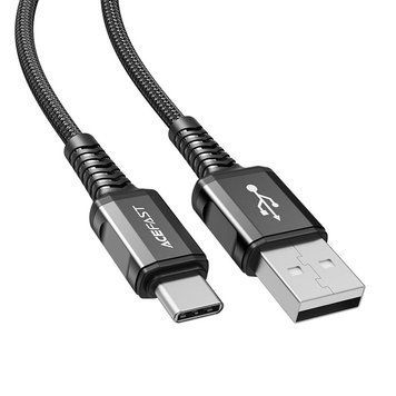 Купити Кабель ACEFAST C1-04 USB to Type-C 3A, 1.2m, нейлоновый алюминиевые коннекторы, Black