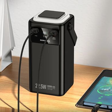 Купити Зовнішній акумулятор BOROFONE BJ65B High 22.5W+PD20W+four-cables power bank(80000mAh) Black
