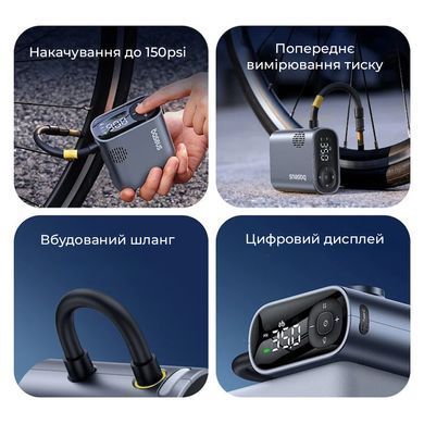 Купити Автомобильный насос Baseus PrimeTrip Series Portable Bike Pump Cosmic Black