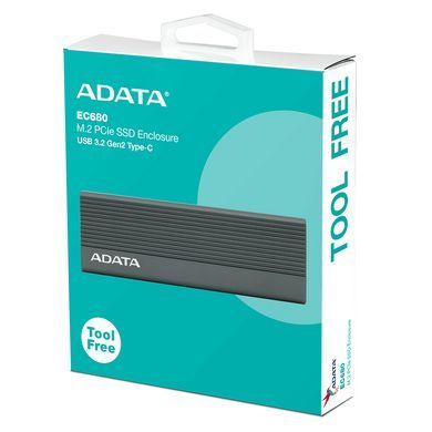 Купити Зовнішня кишеня для накопичувача A-DATA EC680 для SSD M.2 PCIe USB3.2 Gen2 Type-C Gray