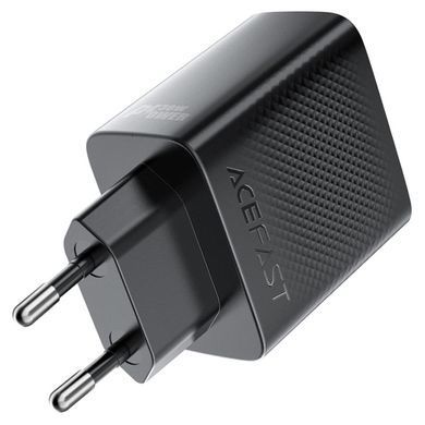 Купити Сетевой зарядное устройство ACEFAST A110 PD30W GaN charger (USB-C+USB-C) with retractable cable (EU) Black