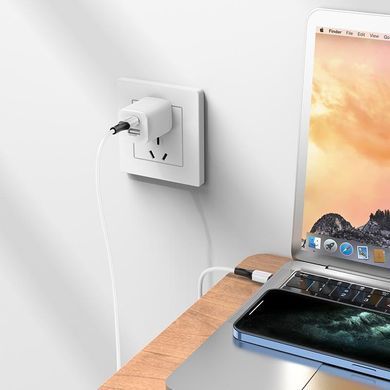 Купити Кабель BOROFONE BX79 Type-C to Type-C 3A,60W, 1m, silicone, silicone connectors, White